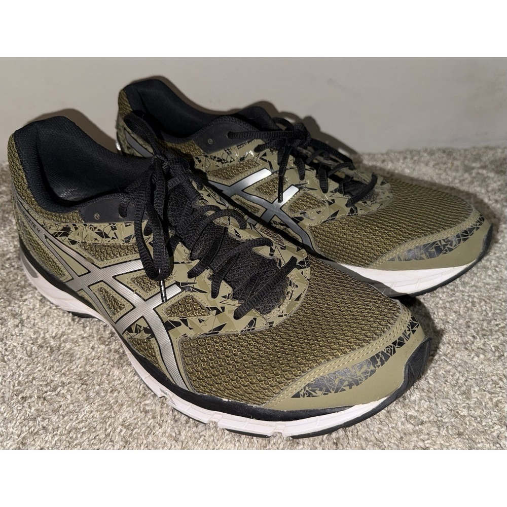 ASICS GEL-Excite 4 Men's Size 13 Olive Green & Black Running Shoes Sneakers EUC